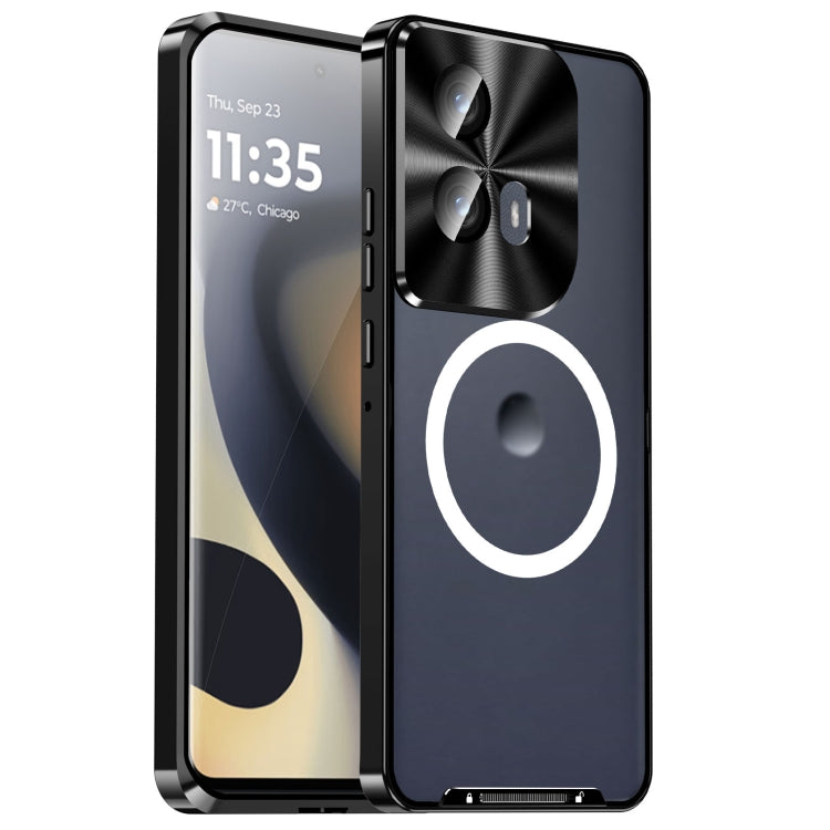 For Motorola Edge 2024 Frosted Metal MagSafe Magnetic Phone Case(Black) - free shipping - PMC Jewellery - Order now!