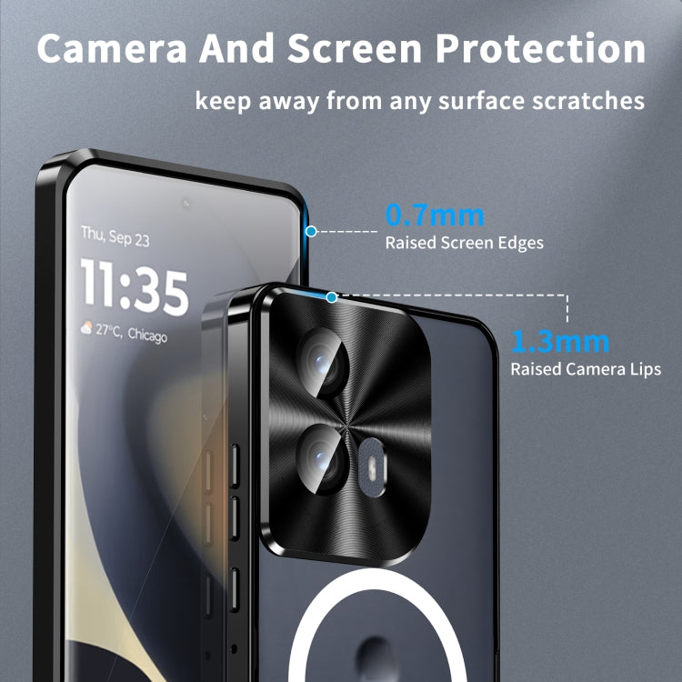 For Motorola Edge 2024 Frosted Metal MagSafe Magnetic Phone Case(Black) - free shipping - PMC Jewellery - Order now!