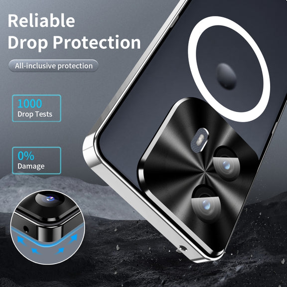 For Motorola Edge 2024 Frosted Metal MagSafe Magnetic Phone Case(Silver)