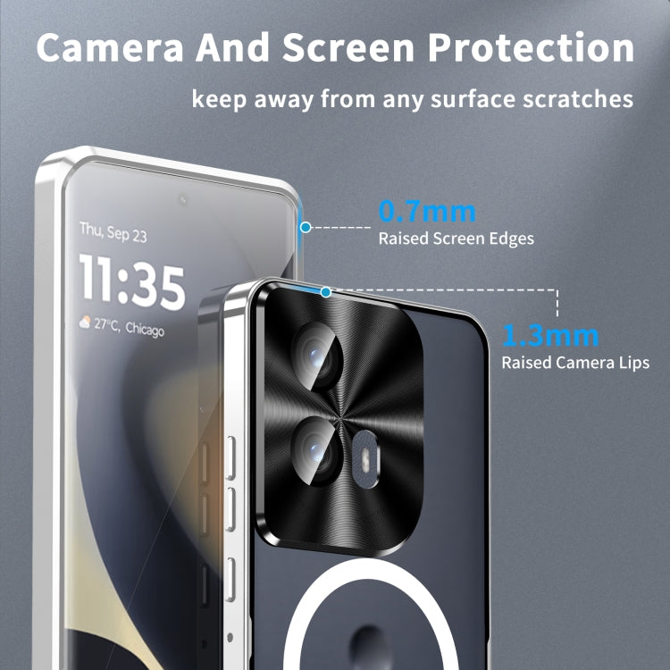For Motorola Edge 2024 Frosted Metal MagSafe Magnetic Phone Case(Silver) - Motorola Cases by PMC Jewellery | Online Shopping South Africa | PMC Jewellery | Buy Now Pay Later Mobicred