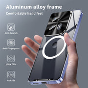 For Motorola Edge 2024 Frosted Metal MagSafe Magnetic Phone Case(Puprle)