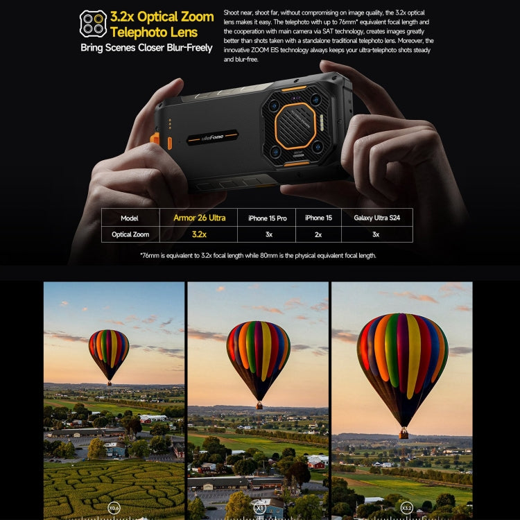Ulefone Armor 26 Ultra Rugged Phone, 12GB+512GB, 6.78 inch Android 13 MediaTek Dimensity 8020 Octa Core, Network: 5G, NFC(Black) - free shipping - PMC TechLife - Order now!