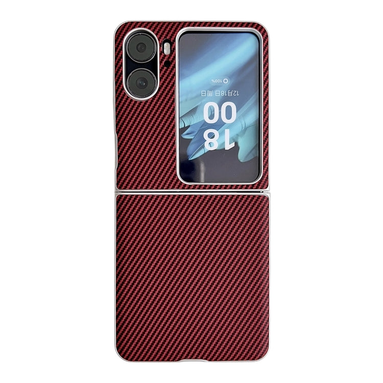 For OPPO Find N2 Flip Kevlar Carbon Fiber Ultra-thin Shockproof Phone Case(Red) - Find N2 Flip Cases by PMC TechLife | Online Shopping South Africa | PMC TechLife | Buy Now Pay Later Mobicred