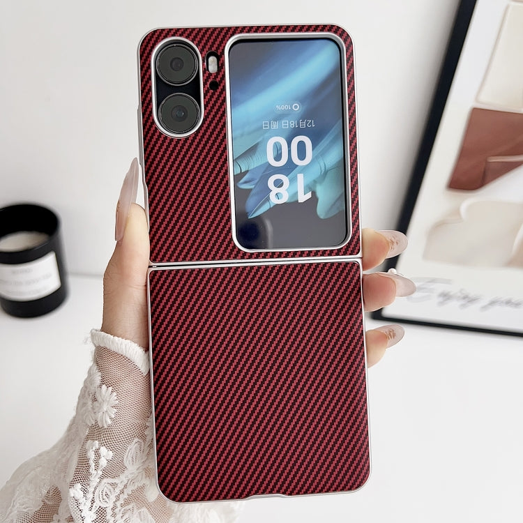For OPPO Find N2 Flip Kevlar Carbon Fiber Ultra-thin Shockproof Phone Case(Red) - Find N2 Flip Cases by PMC TechLife | Online Shopping South Africa | PMC TechLife | Buy Now Pay Later Mobicred
