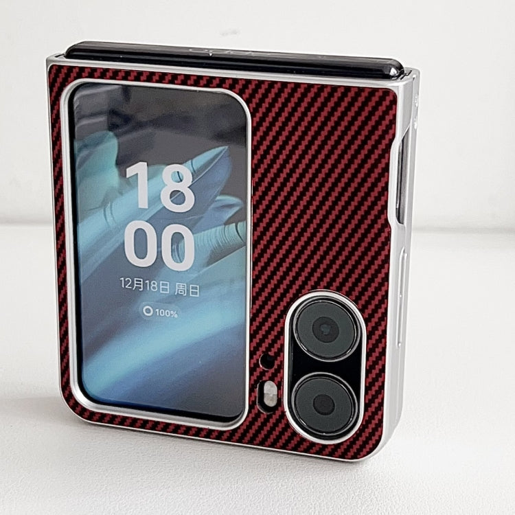 For OPPO Find N2 Flip Kevlar Carbon Fiber Ultra-thin Shockproof Phone Case(Red) - Find N2 Flip Cases by PMC TechLife | Online Shopping South Africa | PMC TechLife | Buy Now Pay Later Mobicred