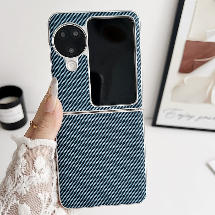 For OPPO Find N3 Flip Kevlar Carbon Fiber Ultra-thin Shockproof Phone Case(Blue) - Find N3 Flip Cases by PMC TechLife | Online Shopping South Africa | PMC TechLife | Buy Now Pay Later Mobicred