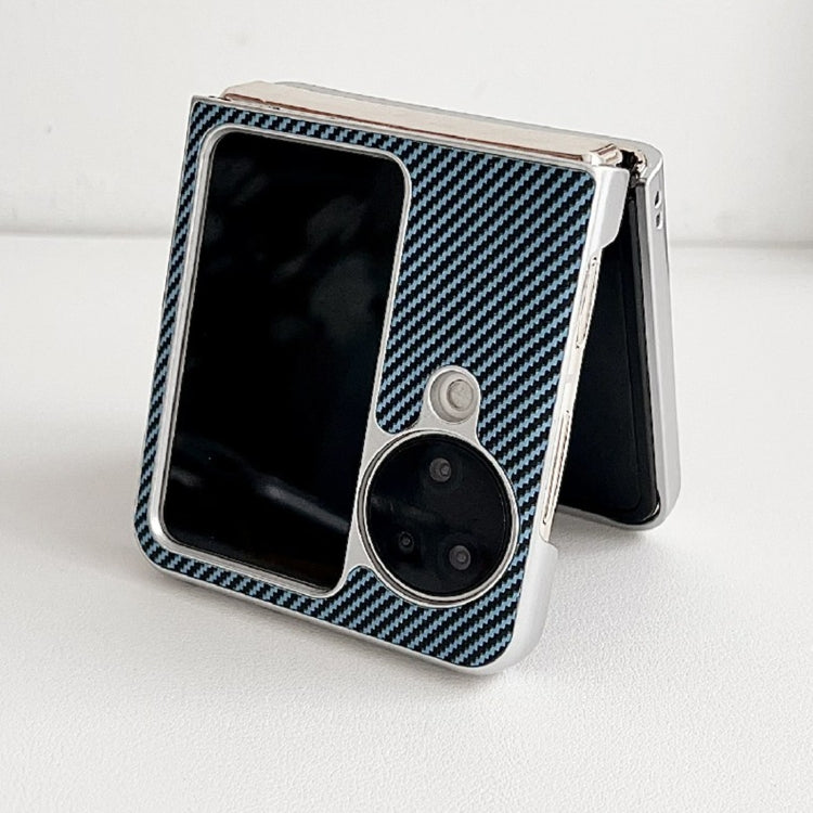 For OPPO Find N3 Flip Kevlar Carbon Fiber Ultra-thin Shockproof Phone Case(Blue) - Find N3 Flip Cases by PMC TechLife | Online Shopping South Africa | PMC TechLife | Buy Now Pay Later Mobicred