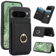 For Google Pixel 9 Pro XL RFID Anti-theft Card Ring Holder Phone Case(Black) - Google Cases by PMC TechLife | Online Shopping South Africa | PMC TechLife | Buy Now Pay Later Mobicred