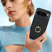 For Google Pixel 9 Pro XL RFID Anti-theft Card Ring Holder Phone Case(Black)