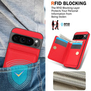 For Google Pixel 9 Pro XL RFID Anti-theft Card Ring Holder Phone Case(Red)
