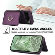 For Google Pixel 9 Pro XL RFID Anti-theft Card Ring Holder Phone Case(Dark Purple)