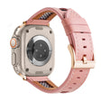 For Apple Watch Ultra 49mm Mesh Calfskin Genuine Leather Watch Band(Pink) - Watch Bands by PMC TechLife | Online Shopping South Africa | PMC TechLife | Buy Now Pay Later Mobicred