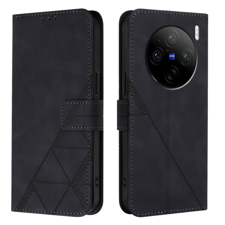 For vivo X100s Crossbody 3D Embossed Flip Leather Phone Case(Black) - vivo Cases by PMC TechLife | Online Shopping South Africa | PMC TechLife | Buy Now Pay Later Mobicred