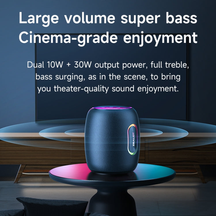 Zealot S64 Shocking Sound Super Subwoofer Bluetooth Speaker with RGB Light(Black)