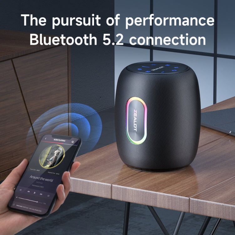 Zealot S64 Shocking Sound Super Subwoofer Bluetooth Speaker with RGB Light(Black) - free shipping - PMC Jewellery - Order now!