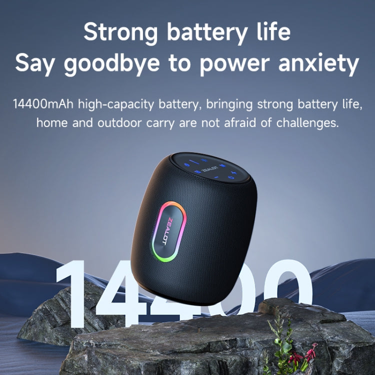 Zealot S64 Shocking Sound Super Subwoofer Bluetooth Speaker with RGB Light(Black) - free shipping - PMC Jewellery - Order now!