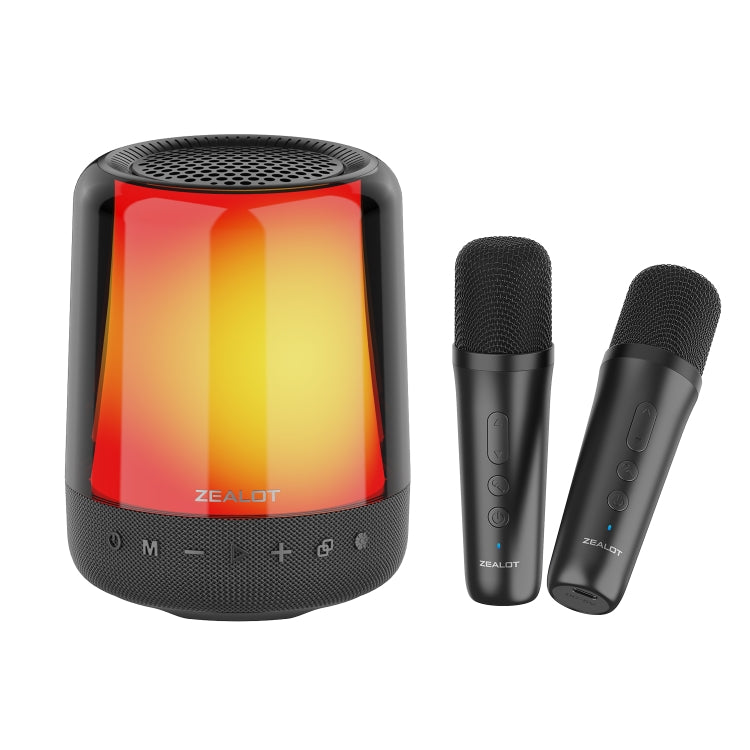 Zealot S66M RGB Rhythmic Light Karaoke Wireless Speaker, Style:Dual Mic(Black) - free shipping - PMC Jewellery - Order now!