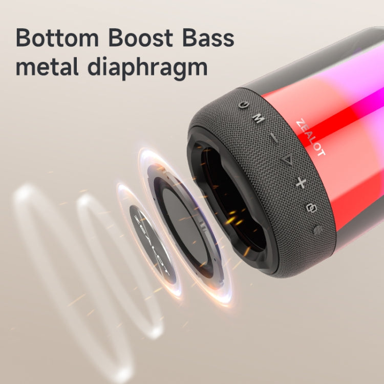 Zealot S66M RGB Rhythmic Light Karaoke Wireless Speaker, Style:Dual Mic(Black)