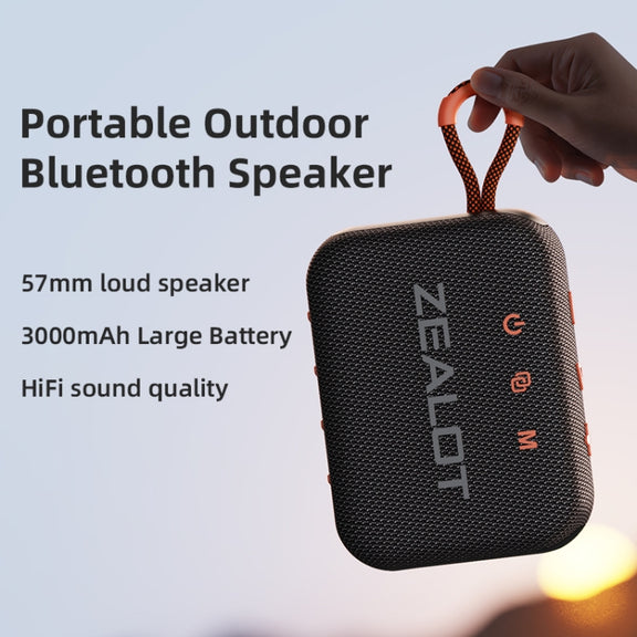 Zealot S75 Portable Outdoor IPX6 Water-resistant Bluetooth Speaker(Grey)