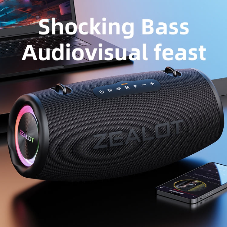 Zealot S87 80W Portable Outdoor Bluetooth Speaker with RGB Light(Grey) - free shipping - PMC Jewellery - Order now!
