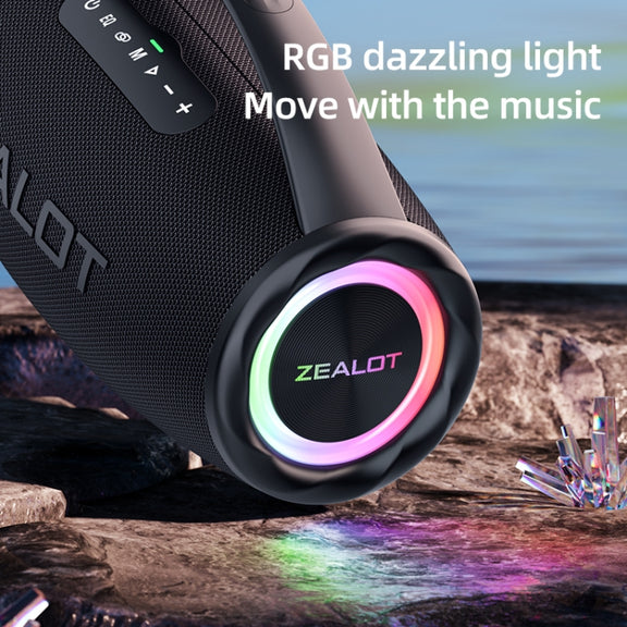 Zealot S97 80W Outdoor Portable RGB Light Bluetooth Speaker(Grey)