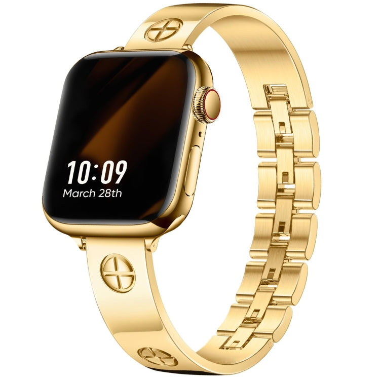 For Apple Watch Ultra 2 49mm Cross Bracelet Stainless Steel Watch Band(Gold) - free shipping - PMC TechLife - Order now!