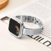 For Apple Watch Series 6 40mm Cross Bracelet Stainless Steel Watch Band(Black)