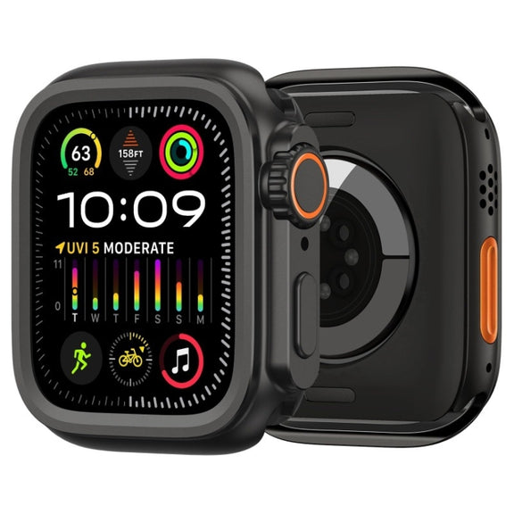 For Apple Watch Series 6 / 5 / 4 / SE 44mm Change to Ultra 49mm Alloy Watch Case(Black)