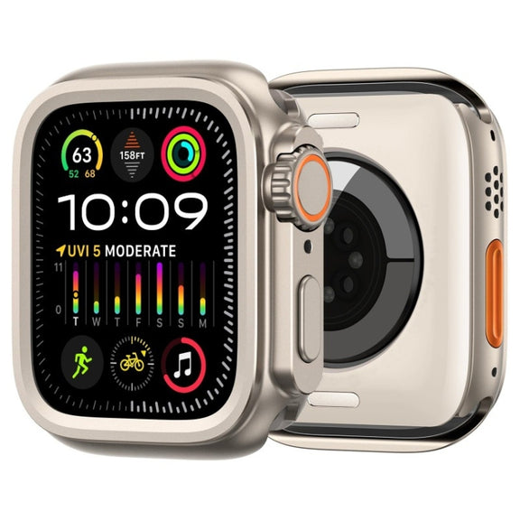 For Apple Watch Series 6 / 5 / 4 / SE 44mm Change to Ultra 49mm Alloy Watch Case(Titanium Color)