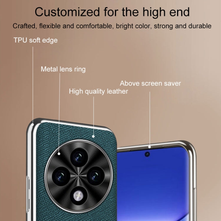 For OPPO A3 Pro Silver Edge Cross Texture PU Leather Phone Case(Dark Green) - OPPO Cases by PMC TechLife | Online Shopping South Africa | PMC TechLife | Buy Now Pay Later Mobicred