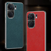 For vivo iQOO Neo9 Pro Silver Edge Cross Texture PU Leather Phone Case(Dark Green)