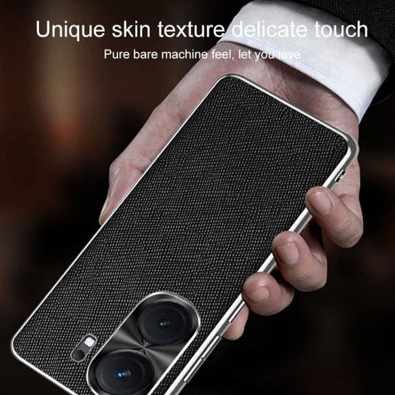 For vivo iQOO Neo9 Pro Silver Edge Cross Texture PU Leather Phone Case(Dark Green)