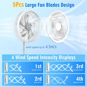 F9 Folding Adjustable Height Desktop Electric Fan(White)