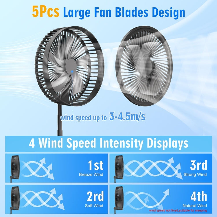 F9 Folding Adjustable Height Desktop Electric Fan(Black) - Electric Fans by PMC TechLife | Online Shopping South Africa | PMC TechLife | Buy Now Pay Later Mobicred