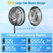 F9 Folding Adjustable Height Desktop Electric Fan(Black)