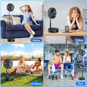 F9 Folding Adjustable Height Desktop Electric Fan(Black)