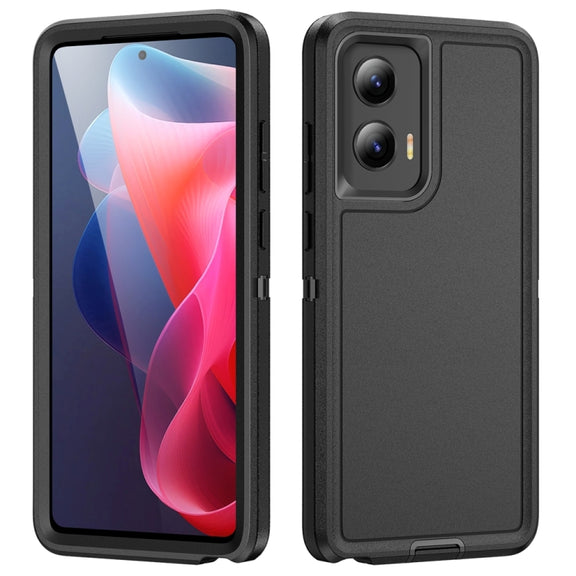 For Motorola Moto G Play 5G 2024 Life Water-resistant Rugged PC + Silicone Phone Case(Black)