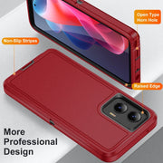 For Motorola Moto G Play 5G 2024 Life Water-resistant Rugged PC + Silicone Phone Case(Red + Black)