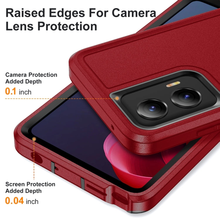 For Motorola Moto G Play 5G 2024 Life Water-resistant Rugged PC + Silicone Phone Case(Red + Black)