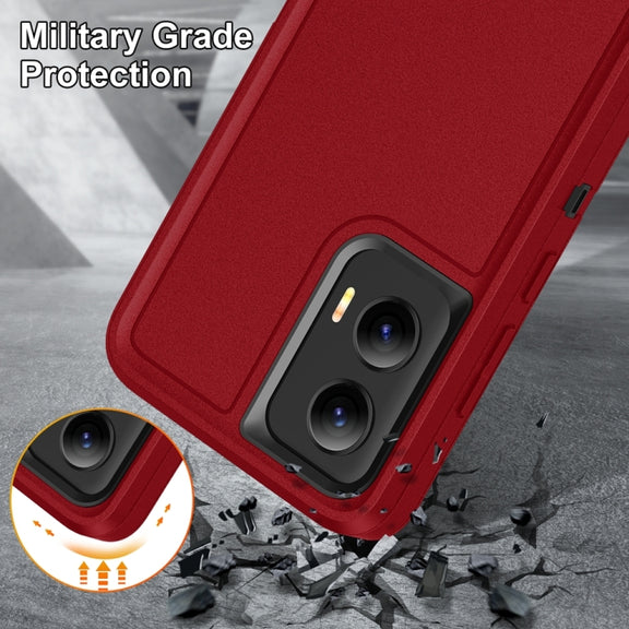 For Motorola Moto G Play 5G 2024 Life Water-resistant Rugged PC + Silicone Phone Case(Red + Black)