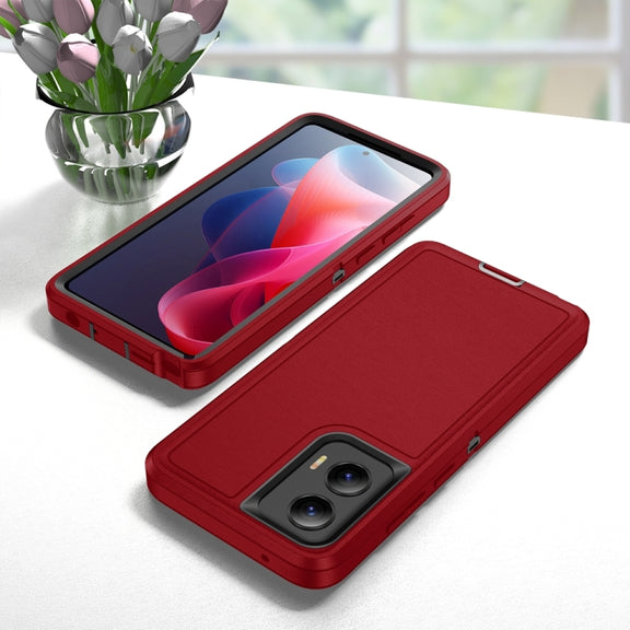 For Motorola Moto G Play 5G 2024 Life Water-resistant Rugged PC + Silicone Phone Case(Red + Black)