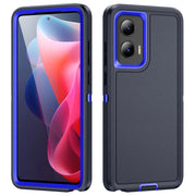For Motorola Moto G Play 5G 2024 Life Water-resistant Rugged PC + Silicone Phone Case(Dark Blue + Royal Blue)