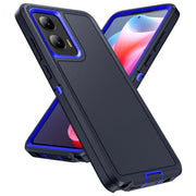 For Motorola Moto G Play 5G 2024 Life Water-resistant Rugged PC + Silicone Phone Case(Dark Blue + Royal Blue)