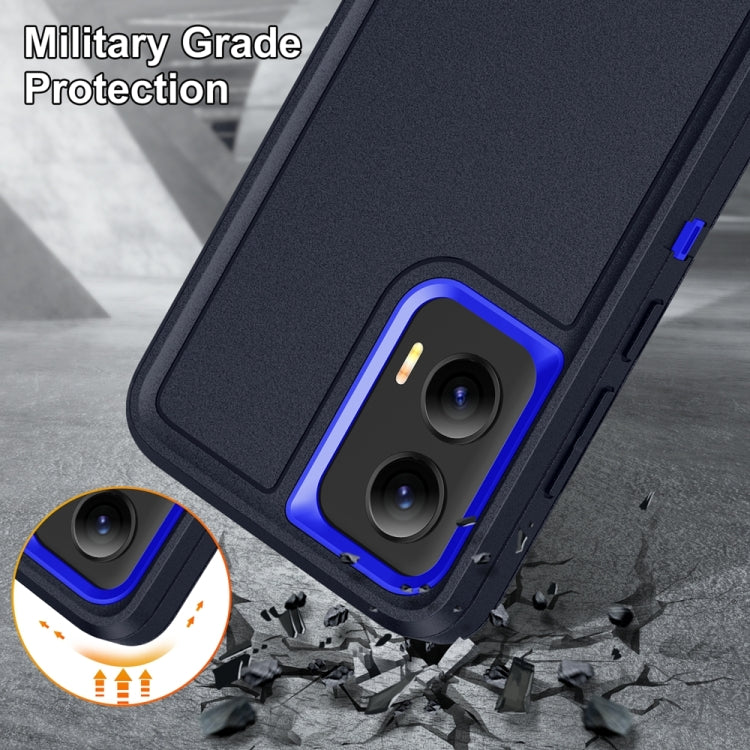 For Motorola Moto G Play 5G 2024 Life Water-resistant Rugged PC + Silicone Phone Case(Dark Blue + Royal Blue)