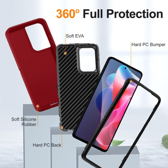 For Motorola Moto G Stylus 5G 2024 Life Water-resistant Rugged PC + Silicone Phone Case(Red + Black)
