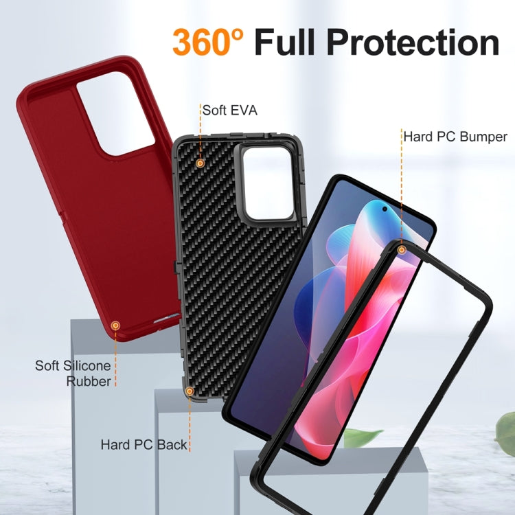 For Motorola Moto G Stylus 5G 2024 Life Water-resistant Rugged PC + Silicone Phone Case(Red + Black)