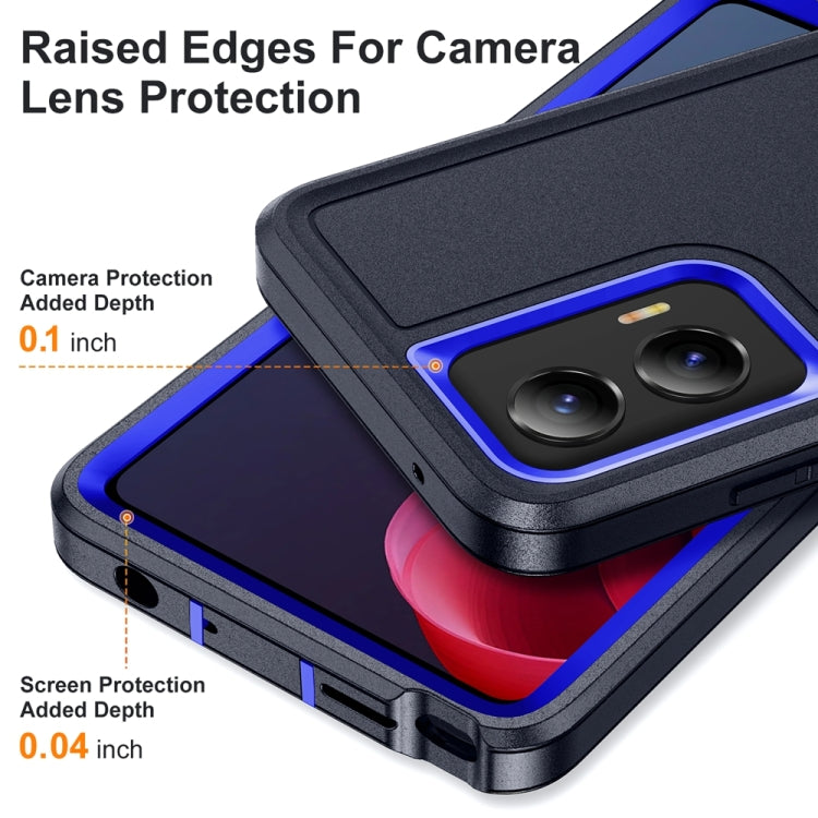 For Motorola Moto G Stylus 5G 2024 Life Water-resistant Rugged PC + Silicone Phone Case(Dark Blue + Royal Blue)