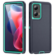 For Motorola Moto G Stylus 5G 2024 Life Water-resistant Rugged PC + Silicone Phone Case(Dark Blue + Light Blue)