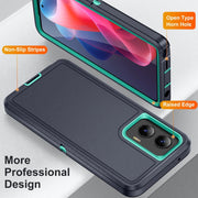 For Motorola Moto G Stylus 5G 2024 Life Water-resistant Rugged PC + Silicone Phone Case(Dark Blue + Light Blue)