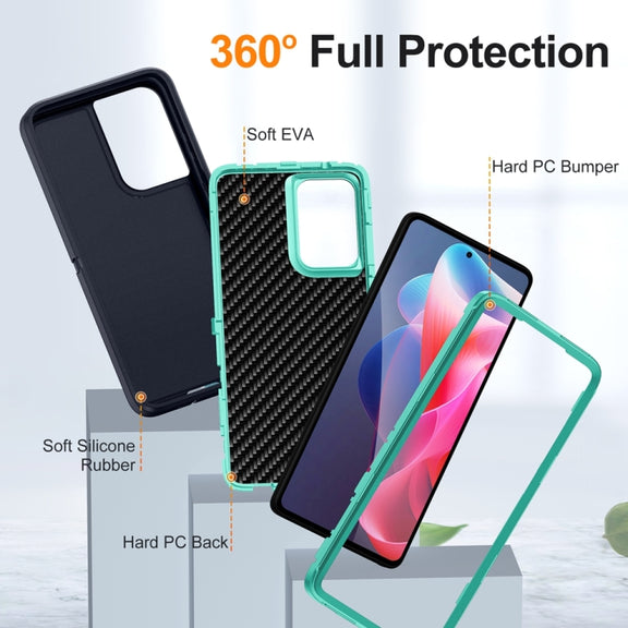 For Motorola Moto G Stylus 5G 2024 Life Water-resistant Rugged PC + Silicone Phone Case(Dark Blue + Light Blue)